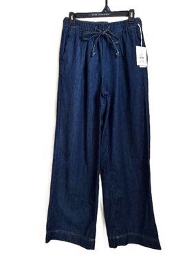 Free Assembly Wide Leg Tie Waist Jeans – Dark Rinse – NWT – XS (Fits S)